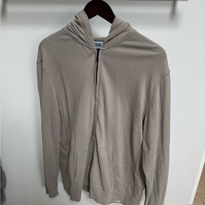 Jason Scott XL Men's Zip-Up Hoodie Sweater - Taupe